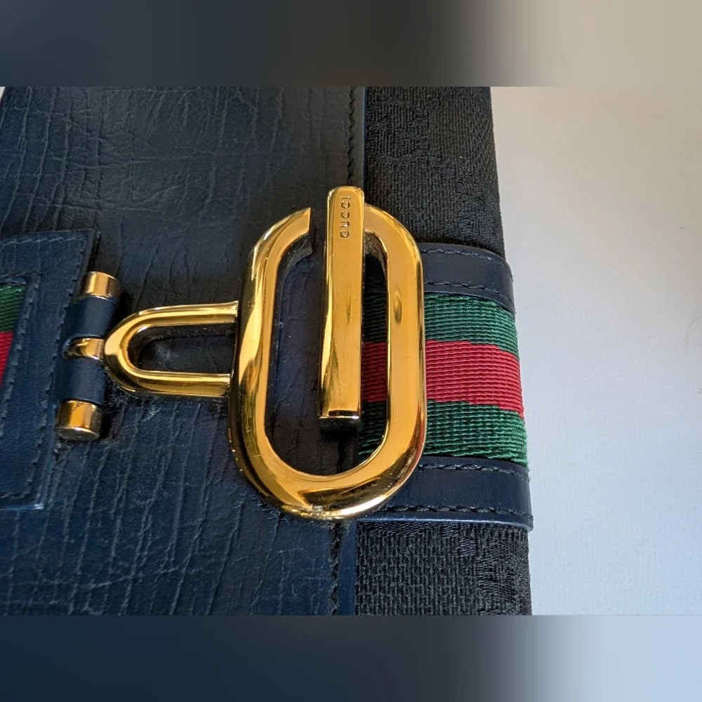 Gucci Ophidia Blue and Black Vintage Long Wallet - Picture 9 of 13